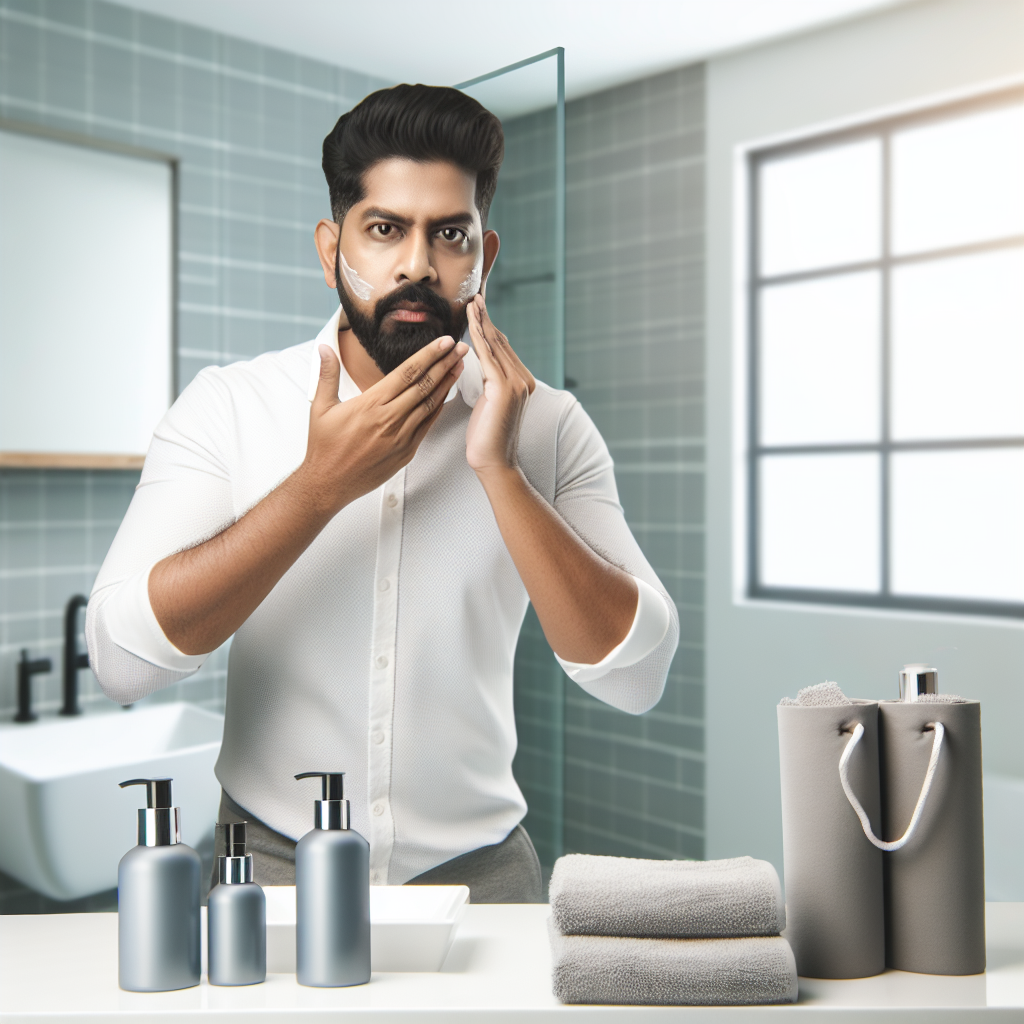 Men's facial skincare and cleansing routines 